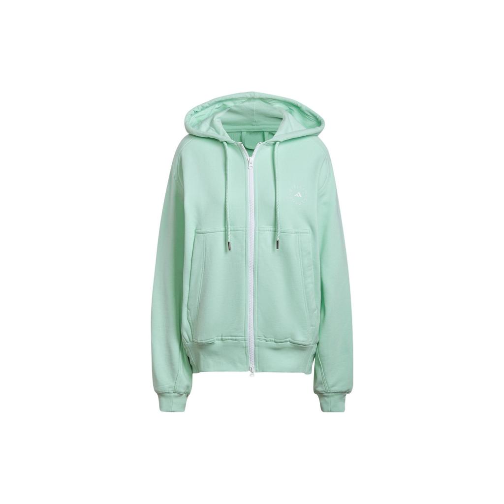 adidas Giacca Casual Larga con Cappuccio Monocolore Collaborazione X Stella McCartney Donna Verde Ghiacciato HG1327