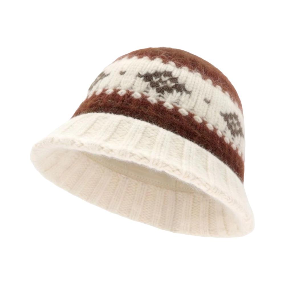 Warm Jacquard Knitted Hat Wool Jacquard Pattern Beanies Cute Knitted Fisherman Hat Winter