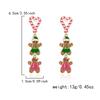 Christmas Heart Crutch Stacked Gingerbread Fringe Drop Earrings Xmas Holiday Dangle Earring New Year Jewelry Gift For Women Men