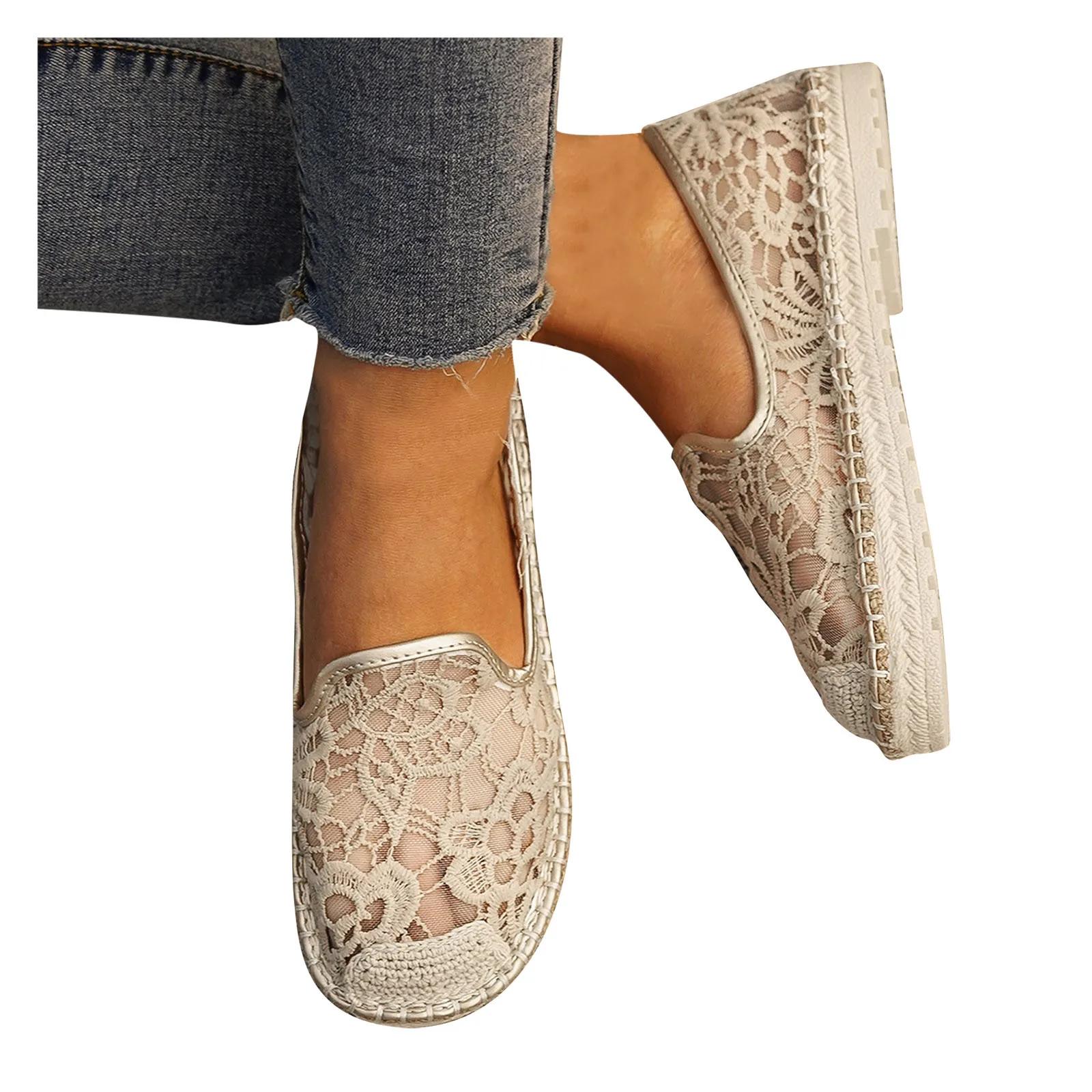 Модные женские кроссовки с кружевным цветочным узором на танкетке сетчатые дышащие женские повседневные женские мокасины спортивная обувь кроссовки для женщин 37 бежевый 5159₽