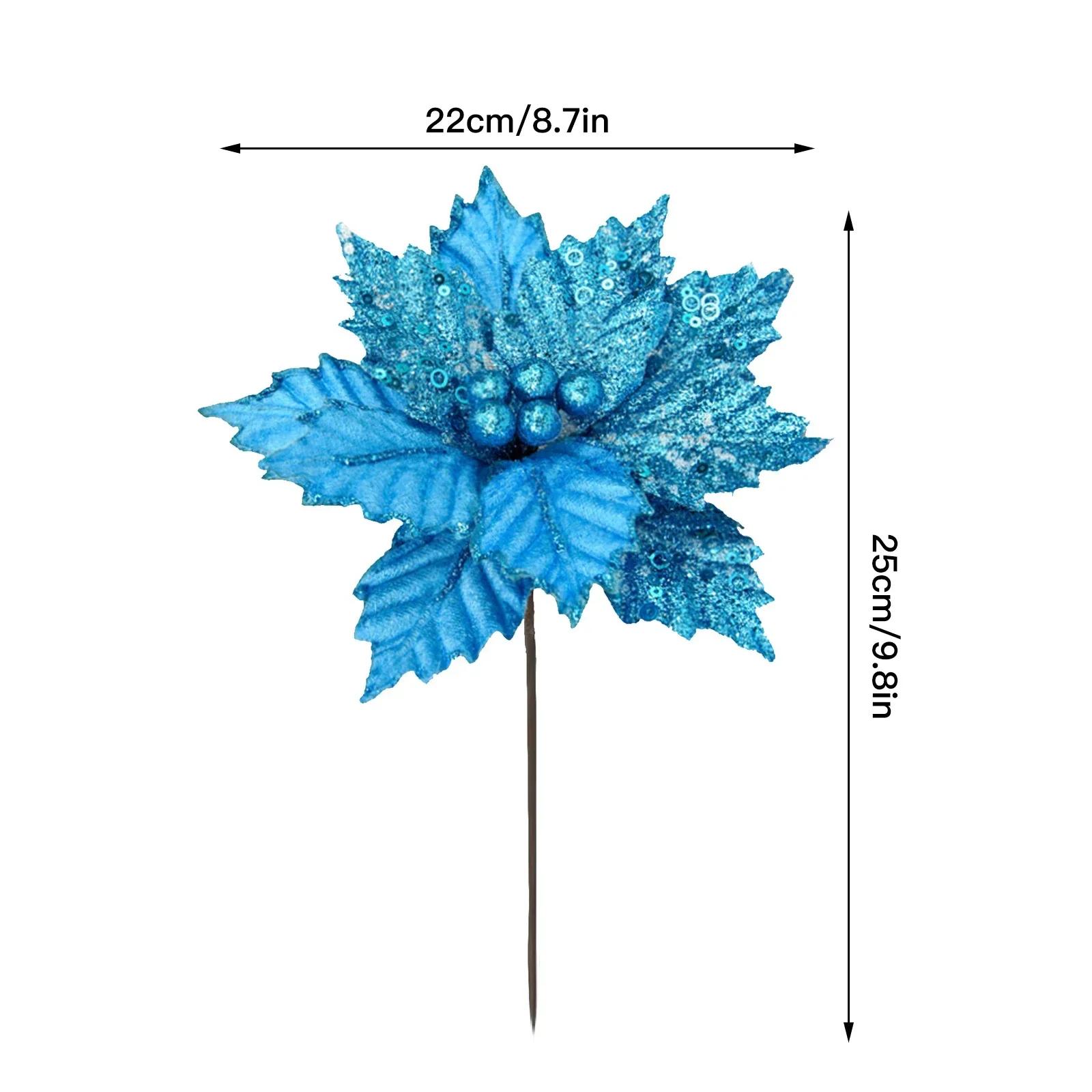 

Artificial Hanging Simulated Christmas Flower Cuttings Party Gauze Wedding Holiday Xmas Tree Ornaments Decoration Accessories