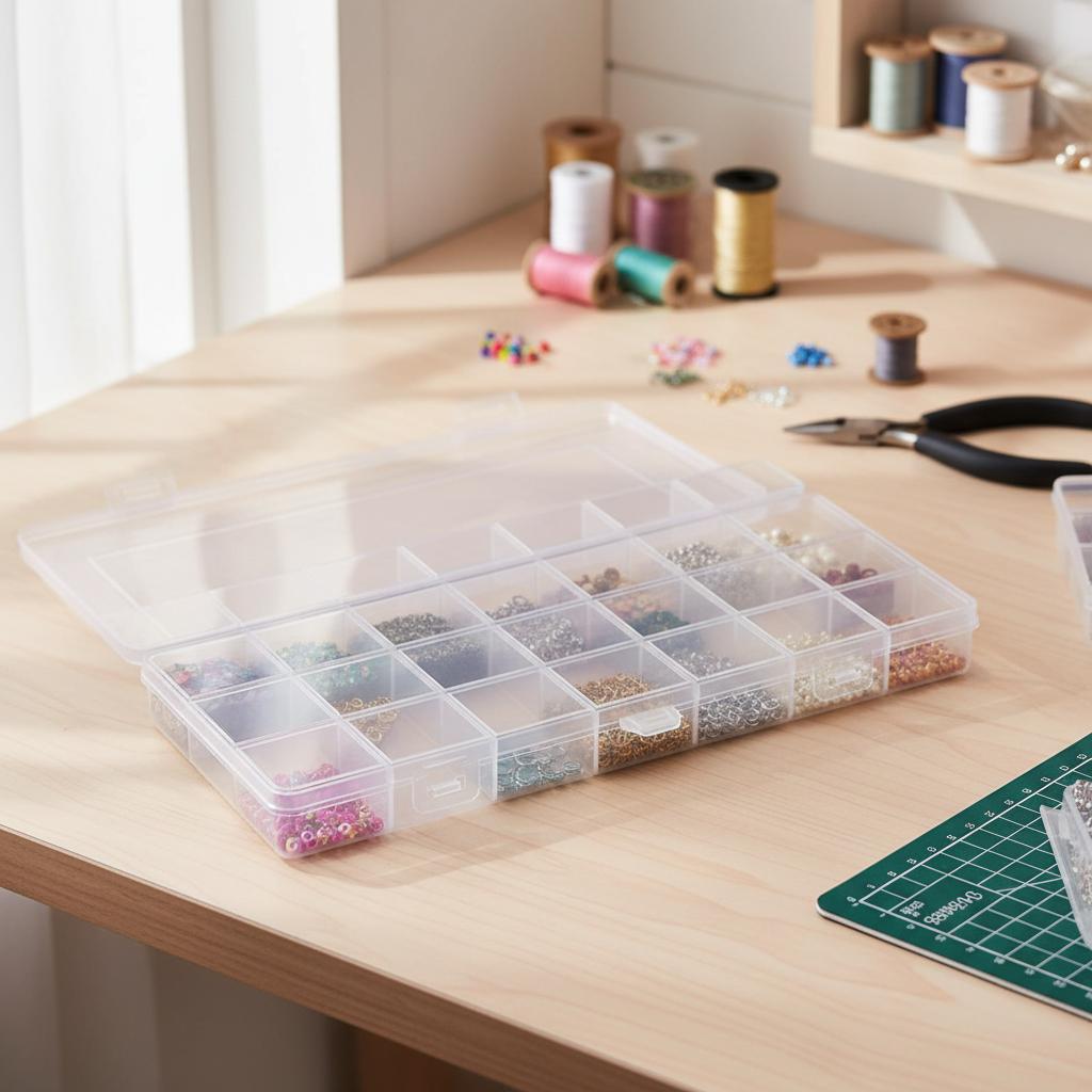 Plastic Storage Box 28 Grid With Slot Beaded Anti-string Grid Jewelry Classification Parts Division Box Jewelry Box Organizer