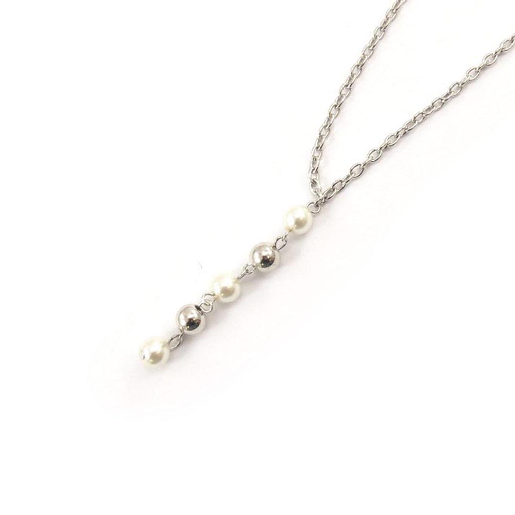 Les Trésors De Lily [J7777] - Silver Ivory 'Perla' Necklace