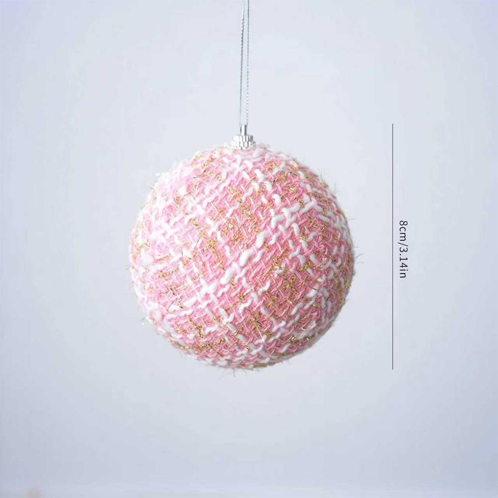 Pink Ball Star Bow Christmas Tree Pendant Creativity Plush Foam Christmas Deco Ball Luxury Sparkly Xmas Home Hanging Decoration