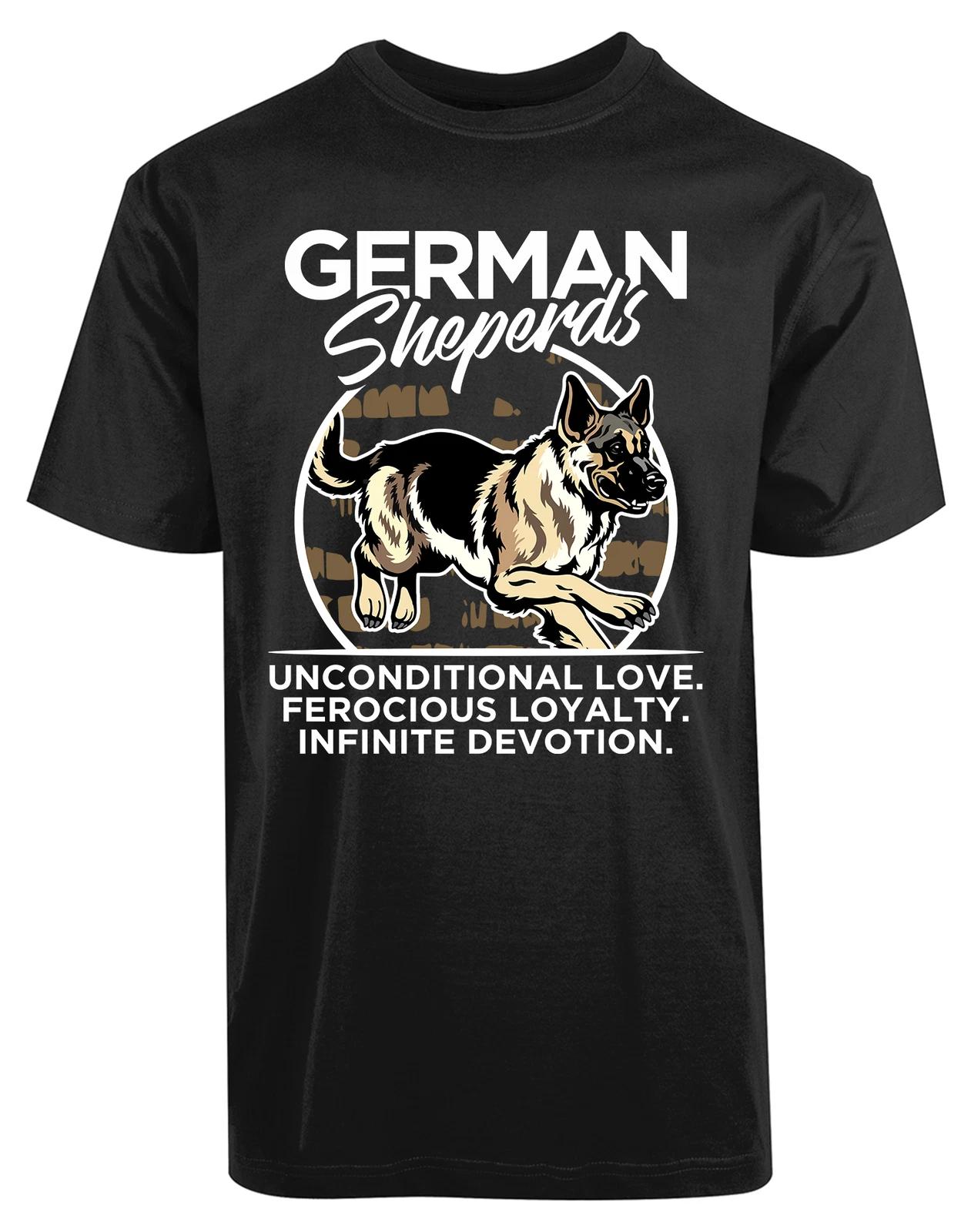 German Shepherd New Mens Shirt Unconditional Love Ferocious Loyalty Infinite Tee XS