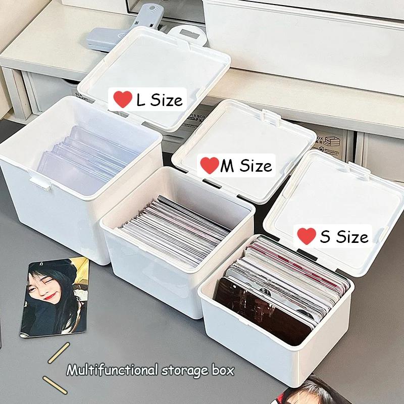 Kpop Card Storage Box Plastic Small Card Storage Box Idol Albumes Storage Container Dustproof Jewelry Collection Organizer