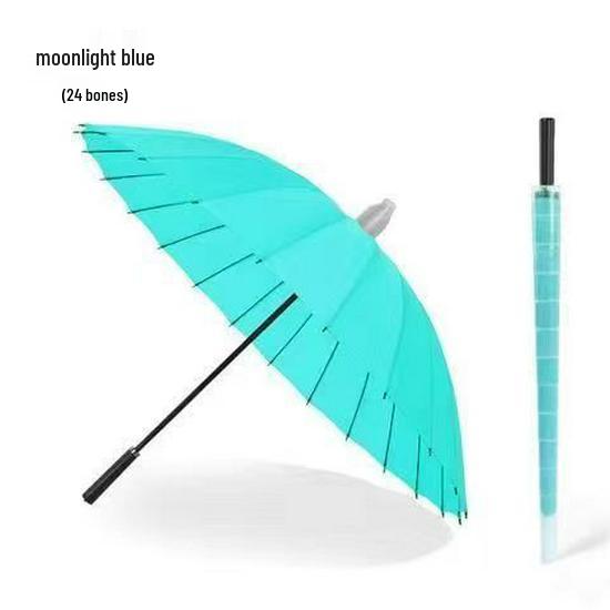Rainbow 24-Rib Windproof Dual-Use Umbrella - Business, Sunny & Rainy Shade, Double Person, Straight Handle, Sun Protection.