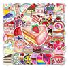50 Cakes Doodle Personality Cartoon Small Fresh Dessert DIY Skateboard Water Cup Suitcase Sticker Waterproof