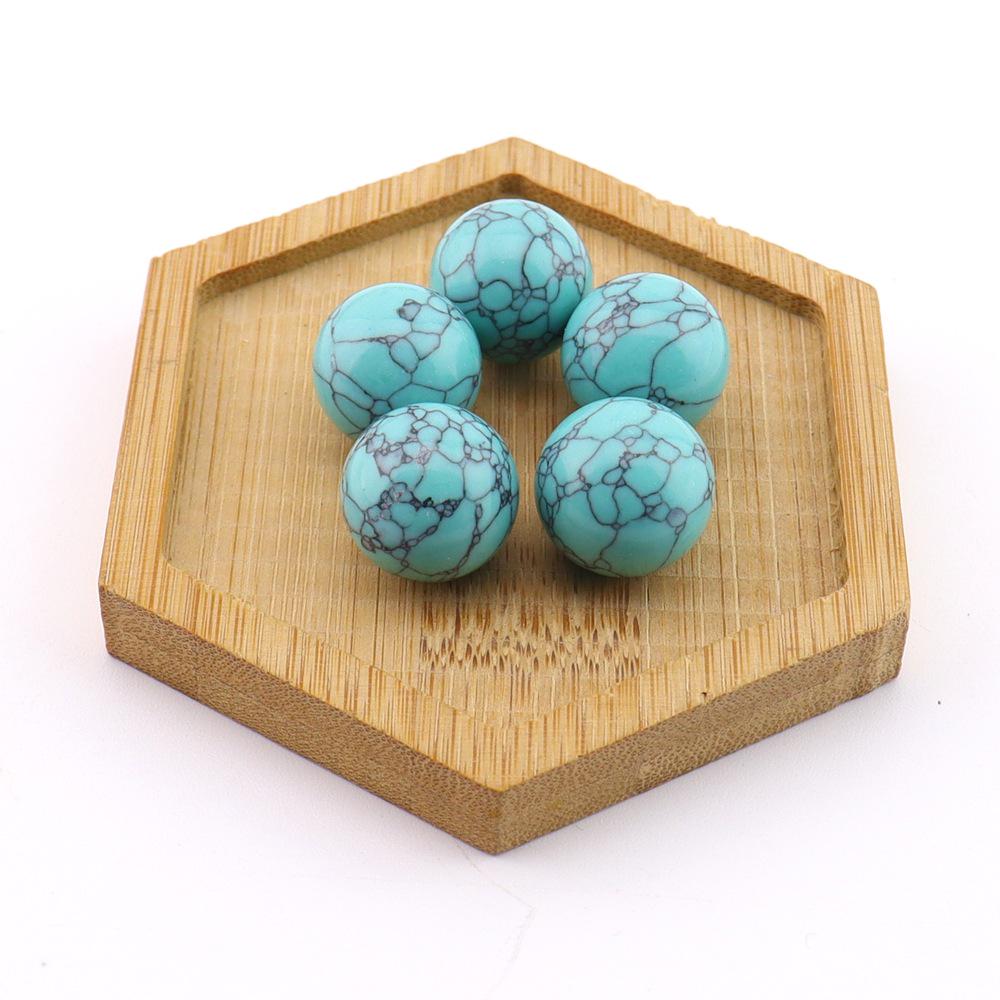 16mm Natural Agate Crystal Ball Ornament - Holeless Round Semi-Precious Stone for DIY Jewelry (BJ12)
