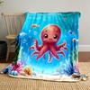 Cute Cartoon Octopus Underwater print blanket soft and cozy perfect for the living room bed sofa or a nap,gift