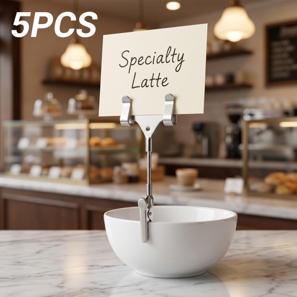 5Pcs Alligator Clasp Sign Holder Display Stand Vertical Price Display Sign Clip Shelf Label Card