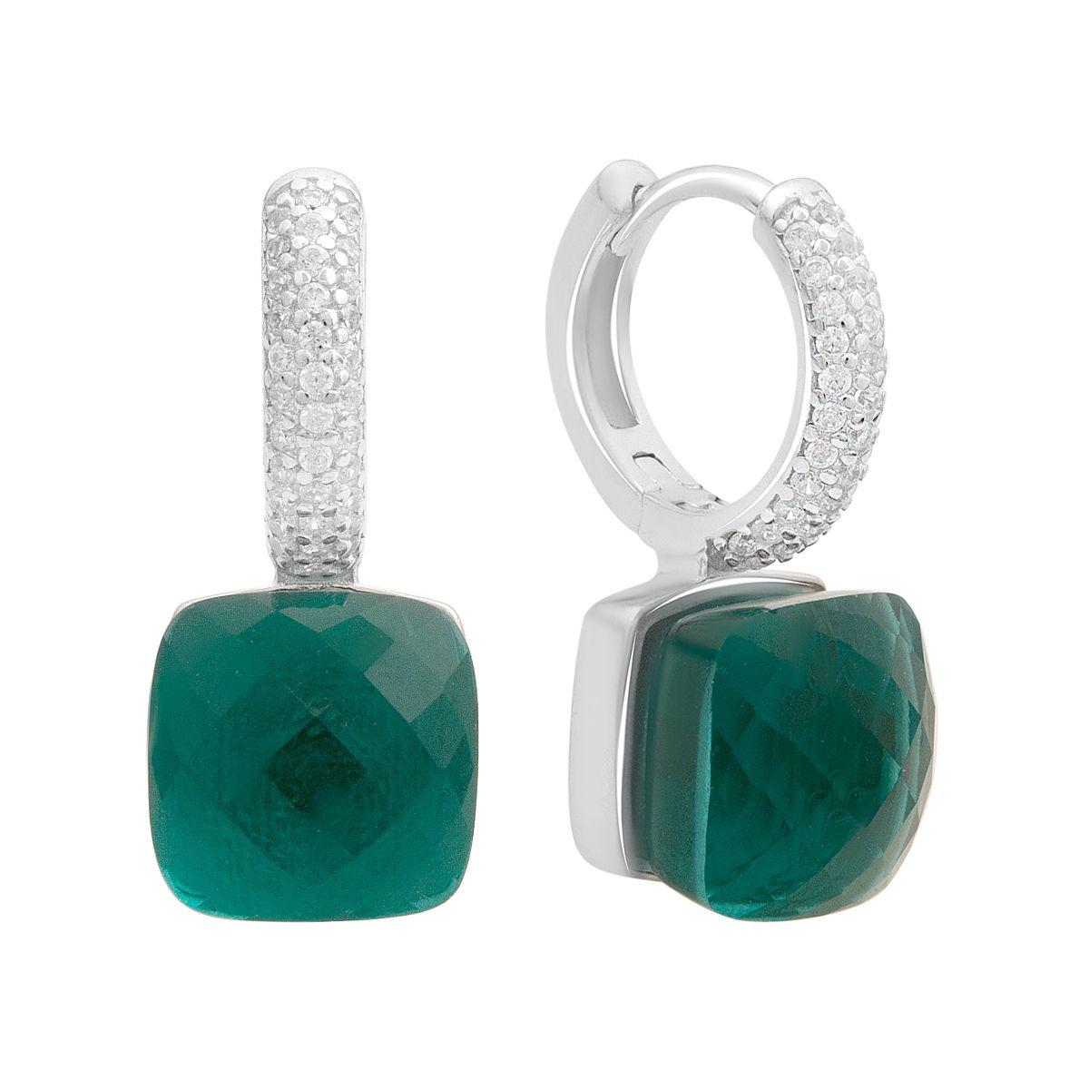 

Silver earrings with cubic zirkonia (2177180) білий