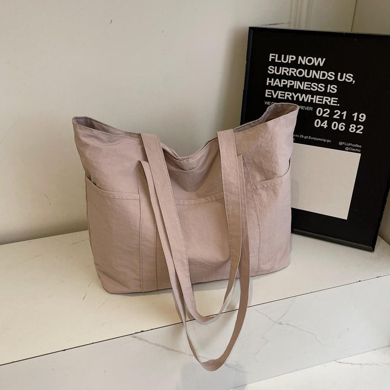 Women Large Capacity Tote Bag Commuter Canvas Bag Student Class Shoulder Bag