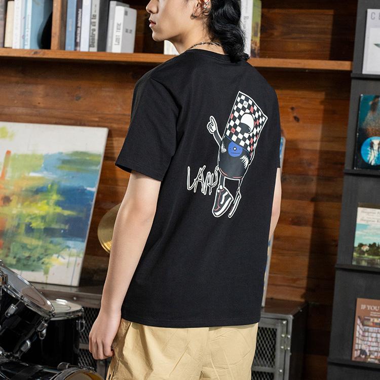 Vans Letter Logo Printed Round Neck Pullover Short Sleeve T-Shirt Unisex T-Shirts Black VN000GPXBLK