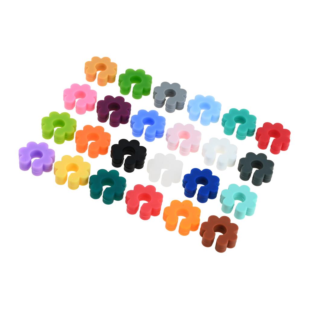24pcs/set Mixed Color Silicone Wine Glass Marker Charm Drinking Glass Identification Cup Label Tag Signs Party Bar Home Supplies