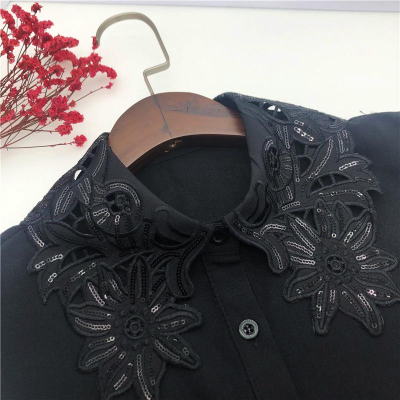 Perfect Match Female Embroidery Fake Collar For Sweater Blouse Detachable False Lapel Blouse Tops Women Clothes Collars Accessories