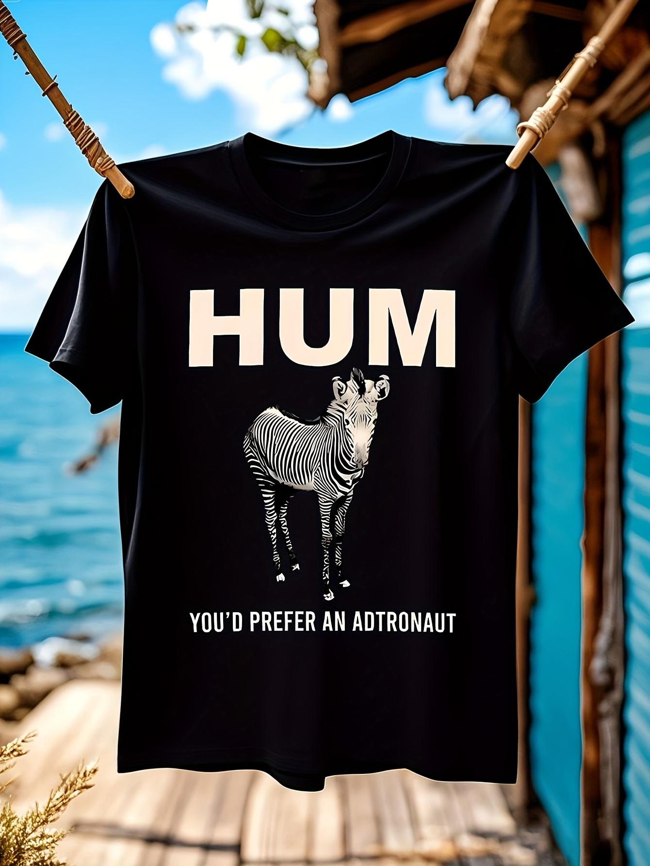 Funny Tshirt Funny Astronaut Zebra Graphic Tshirt - Hum Y... XXXL