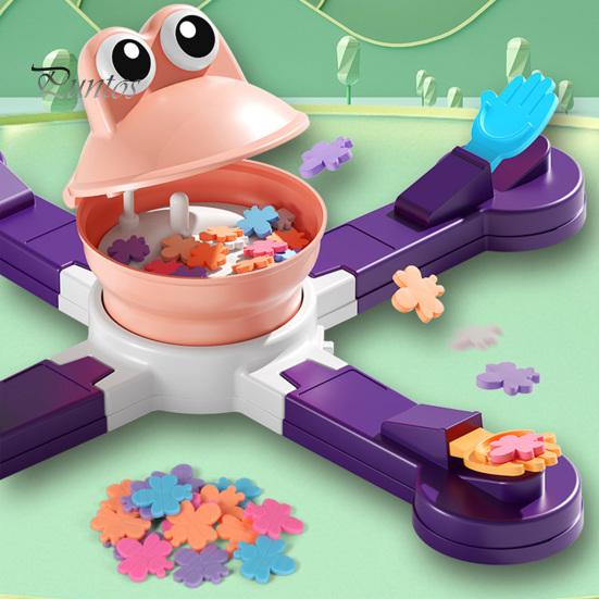 Electric Dinosaur Feeding Game Toy Movable Big Mouth Frog Food Launcher Multiplayer Competitive Educational Animal Feeding Toy Toddlers Boys Girls