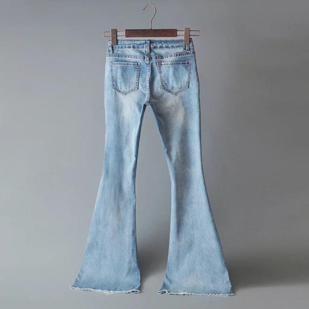 Buy Pants Spring Women Blue Mid Waist 