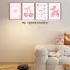 4 Stück Rosa Schleife Kirsche Discokugel Poster Wanddekoration, Niedliche Ballonhund-Poster, Mädchenzimmer Dekoration Rosa Fotos Ungerahmt