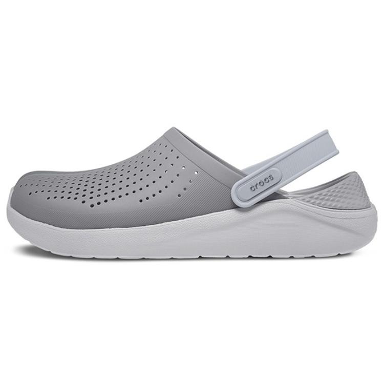 

Crocs LiteRide Flash Shoes Smoke Grey White Sandals 204592-06J 36-37