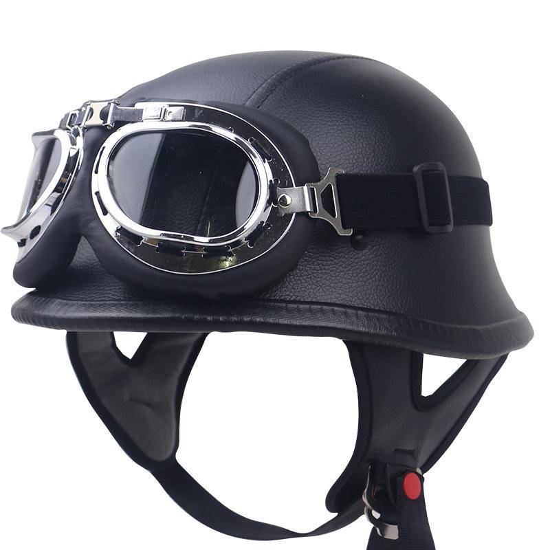 Germany 2025 High-end Retro Motorcycle Half Helmet, Imitation Carbon Fiber