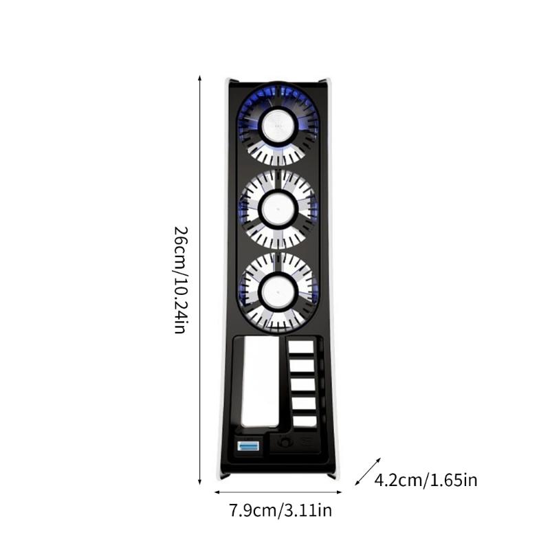 Upgraded Cooling Fan with LED Light,2 Gear Speed Adjustable Quiet and Efficient Cooling System for Slim