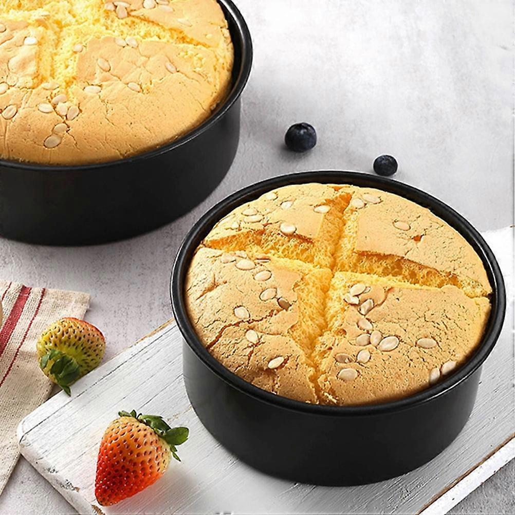 2pcs Diy Baking Mold Carbon Steel Cake Cutter Mold Removable Baking Mold Round Cake Tin
