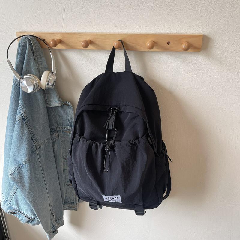 

Summer new simple backpack female college student schoolbag large capacity commuter backpack versatile чорний