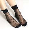 1Pair Mesh Fishnet Socks Polka Dot Ultra-Thin Transparent Women Glass Silk Sheer Socks Summer Ankle Socks Calcetines Mujer
