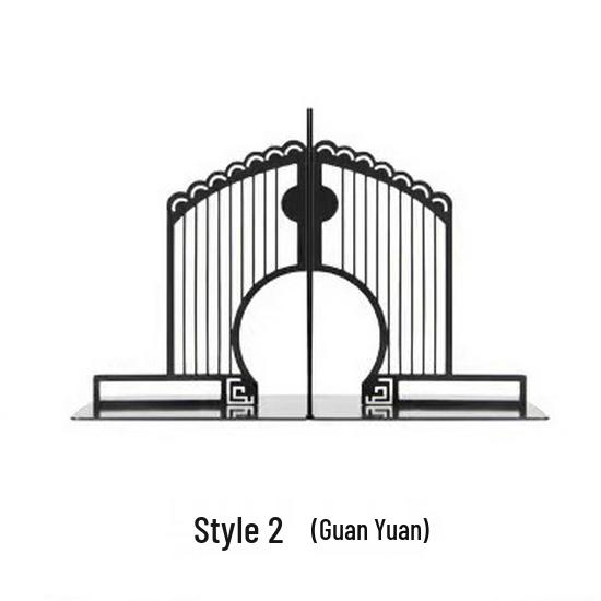 Chinese Style Metal Bookends: Creative Architectural Ornaments for Study & Office