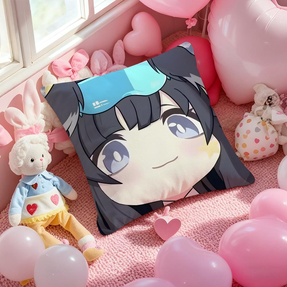 Anime Blue Archive Kawaii Girl Cushion Cover Pattern Printed Pillowcase for Living Room Sofa Cushion Cover & Bedroom Decor