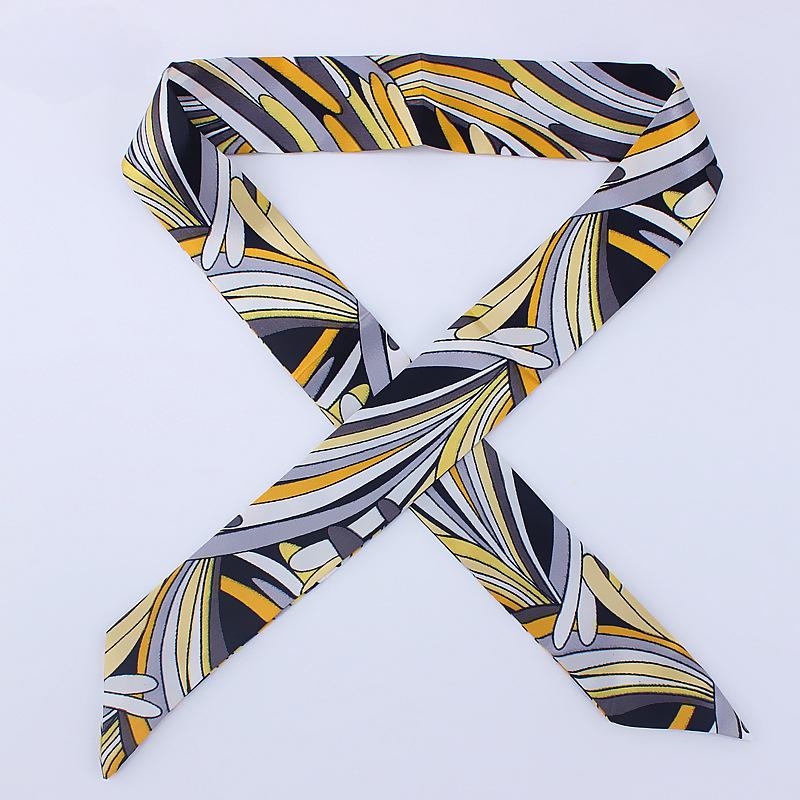 

Bag Handle Ribbon Wrap Scarf Print Chunky Strappy Neckline Scarf Package Silk Band Fashion Hair Head Band Neckerchief