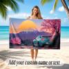 Car Racing Theme Beach Towel Personalized Custom Name & Text Soft Quick Dry Beach Towel for Swimming Travel