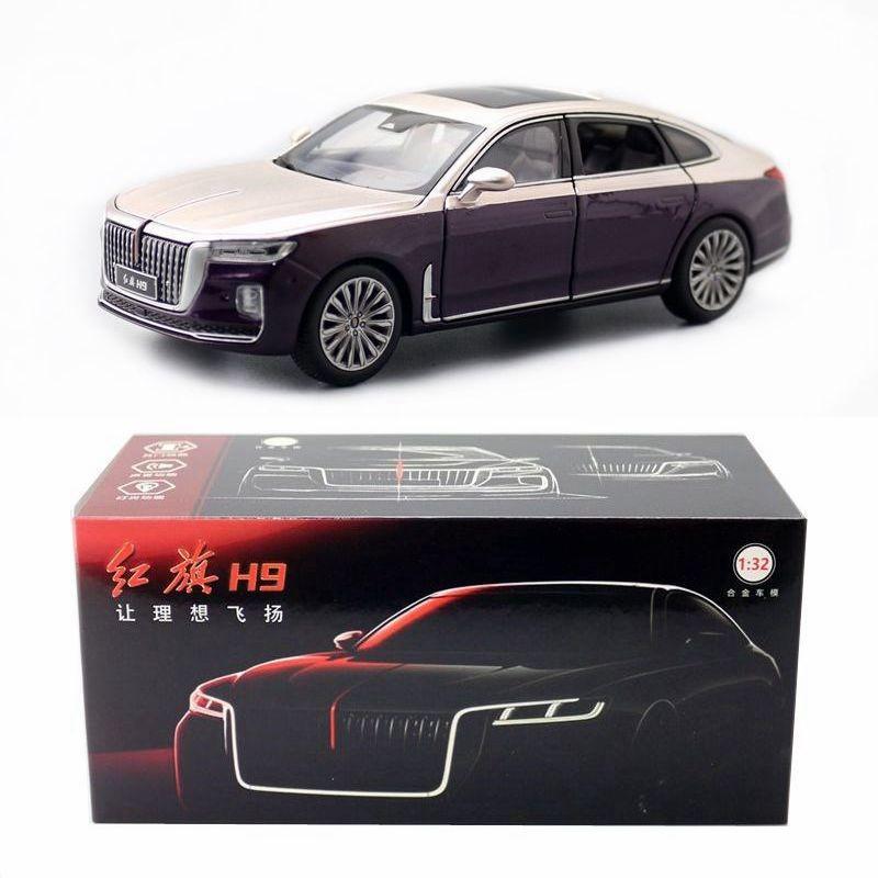 Alloy Hong Qi Car Model With Door Opening And Acousto Optic Design Gift For