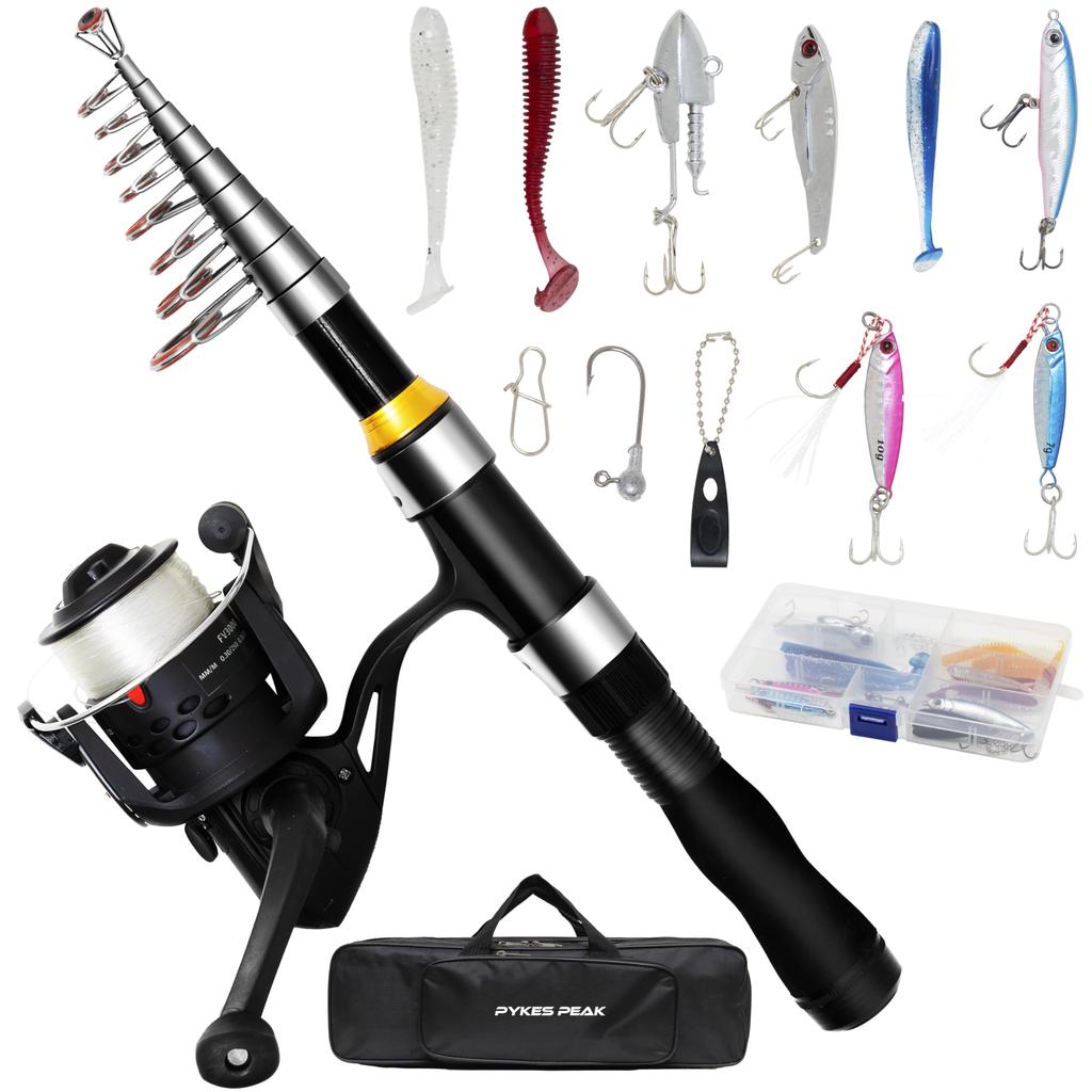 PYKES PEAK Fishing Rod Fishing Rod Set for Fishing Sea Fishing (Pikes Peak) (Pre-spooled) Beginners, Tackle,