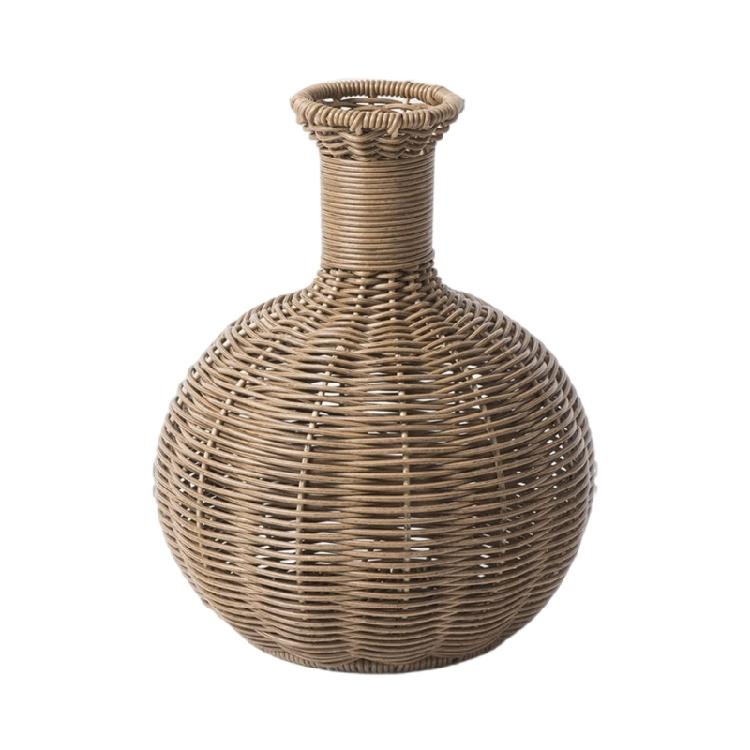 

Farmhouses Decorative Centerpieces Vases for Dried And Artificial Flower Faux Rattan Woven Vases Table Shelf Display