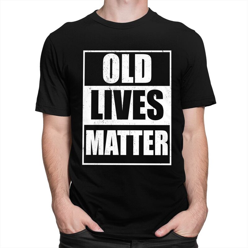 Old Lives Matter Distressed T-Shirt Unisex Kurzarm Lustige Humor Zitate T-Shirt Locker Oversized 100% Baumwolle T-Shirts