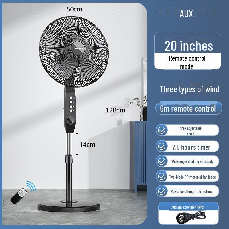 Remote Controlled Quiet Oscillating Floor Fan for Home or Office