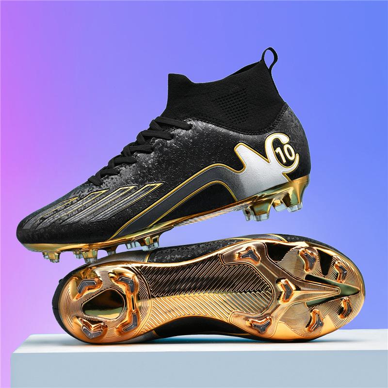 Artificial Grass High-Top Football Shoes Men S Electricity Children S Gold-Plated Spikes Game Soles Into Training Shoes Men 31