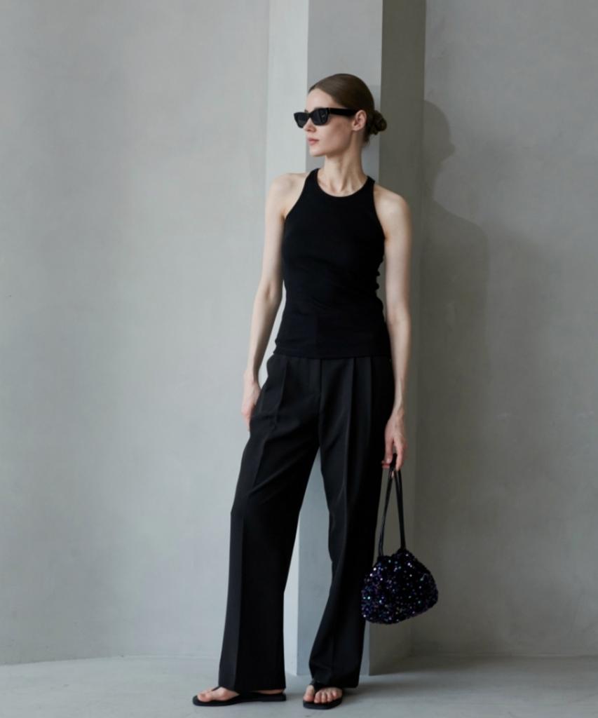 Owaiwai Comfort Pintuck Slacks Pants_Black