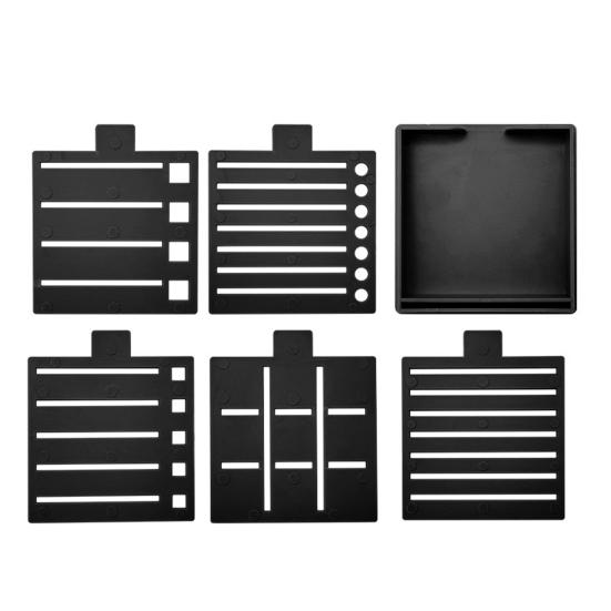 Note Holder for Desk Plastic Note Box with 5 Templates And Clamp Multi-Functional Note Organizer for Office School Home Use
