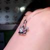 Women Sparkling Crown Pendant Necklace with Central Stone Elegant Royal Inspired Jewelry