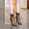 Fashion French-style High-heeled Ankle Boots for Women's Autumn and Winter, New Pointed-toe Thin-heeled Versatile Fashion Boots