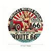 1 Pieza Placa de Señal de Hierro Vintage Ruta 66, Póster Retro Temático de la Carretera Madre de América, Decoración de Pared Divertida para Garaje, Patio, Cafetería, Bar