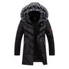 Winter Herren Lange Jacke Mode Männer Pelzkragen Thermo Klassische Mäntel Lässig Warm Windbreaker Gepolsterte Jacken Männer Kleidung