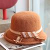 Autumn And Winter Woven 100% Wool Women'S Fisherman Hat, Japanese Versatile And Western-Style Retro Upturned Edge Top Hat