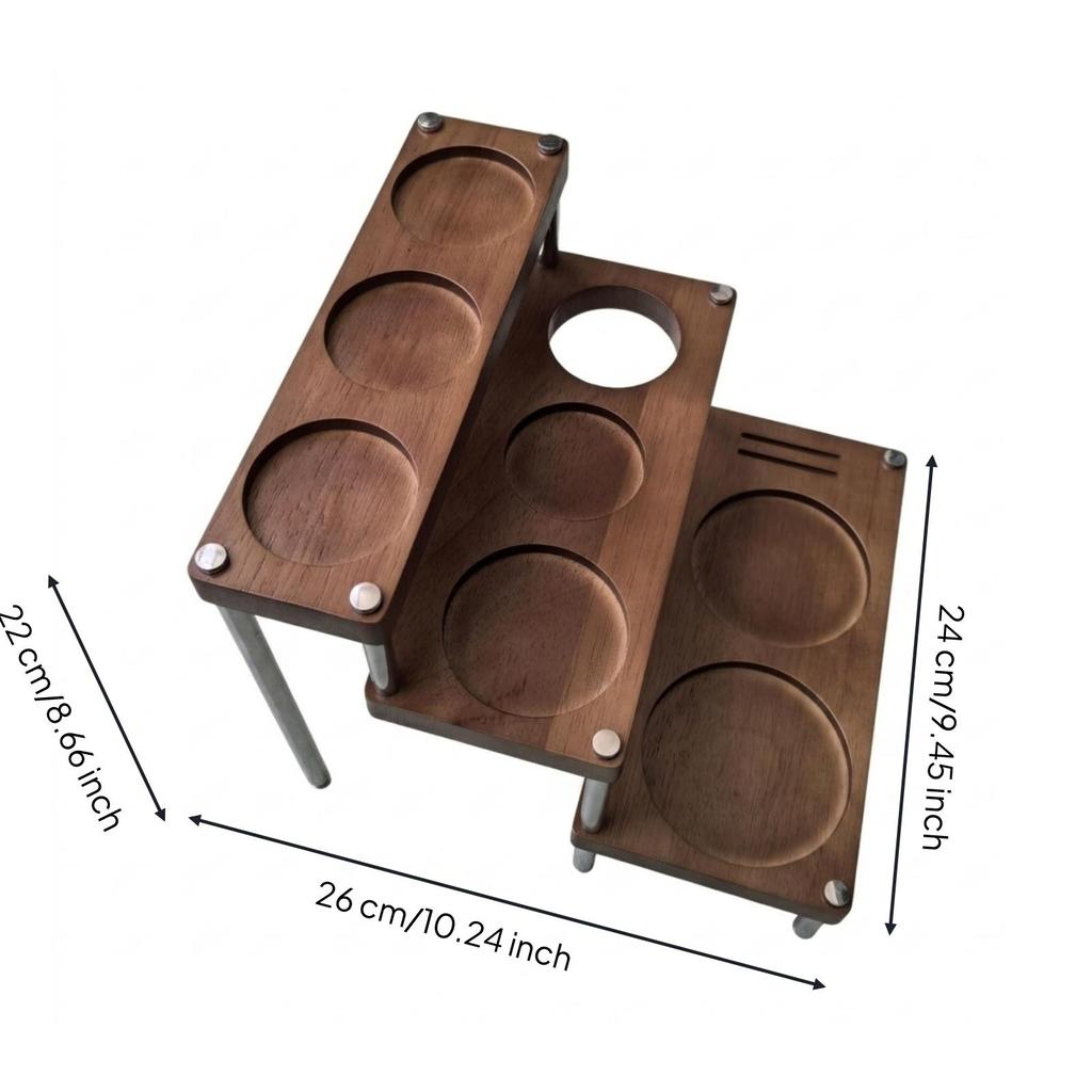 Espresso Tamping Stand Space-Saving Coffee Tool Holder Wood for Café, Baristas