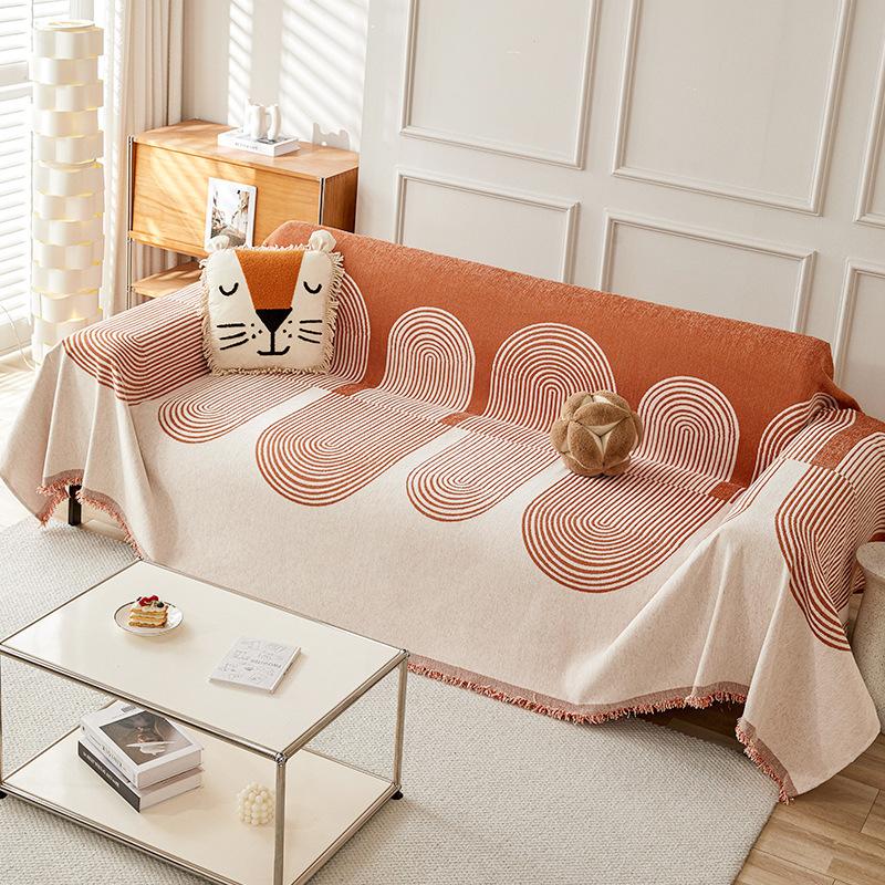 

Modern Geometric Couch Cover for Dog Boho Reversible Sofa Covers for 2 Cushion Couch Washable Chenille Sofa Slipcover Multi-Use 180x130cm