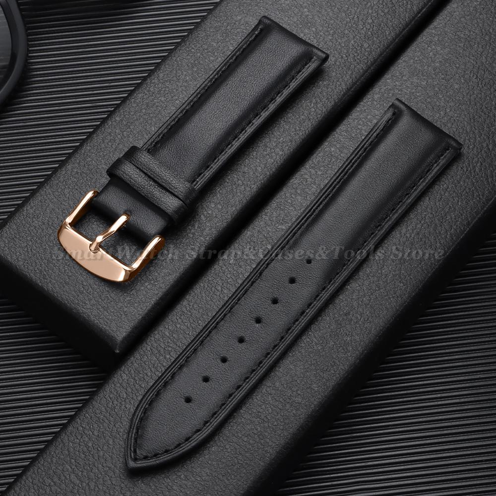 12/13/14/15/16/1718/19/20/21/22/23/24mm Universal Replacement Wristwatch Band Black Brown Ultra-thin Watch Strap for Men Women